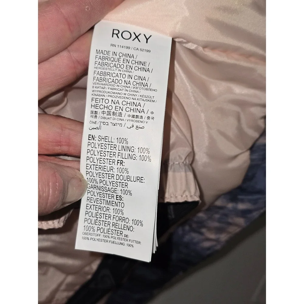 NWT Roxy Jetty Girl Jacket Size 16‎ Blue Pink Abstract Print Warmflight